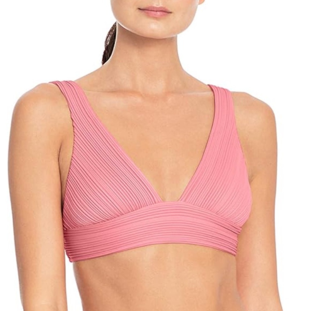 Robin Piccone Women's Lily Classic Bikini Top | Pink Lemonade |Bikini Top | NWT